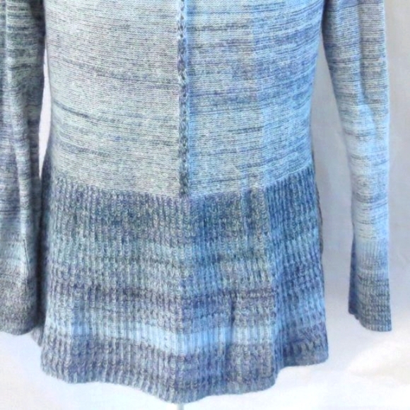 New Sonoma Sweater Costal Blue Striped Lightweight Cotton Open Cardigan Size SP - Picture 7 of 12